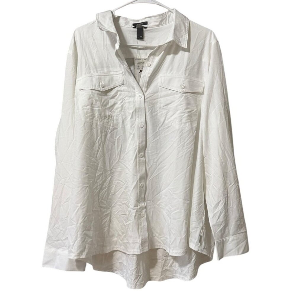 Eddie Bauer Classic Fit Women Sz XXL Button Down Long Sleeve Shirt Departure 2.0